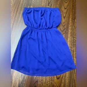 Strapless purple dress